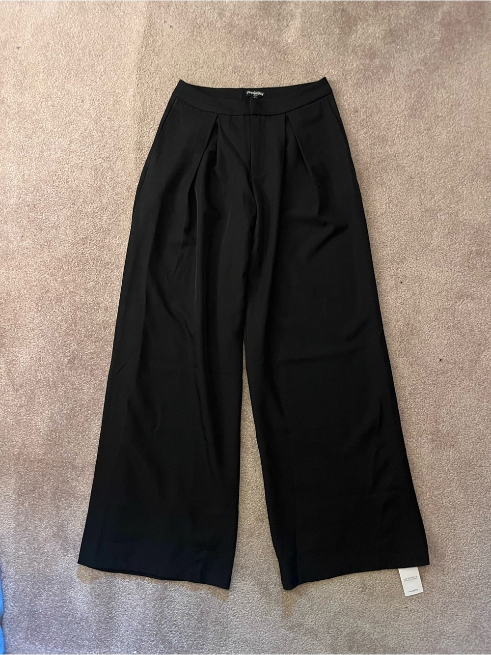NWT PrettyLittleThing Black Wide Leg Trousers
